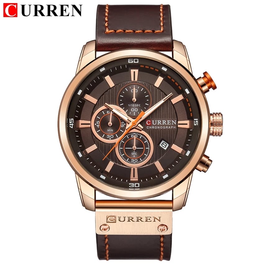 Mens Classic Leather Strap Watch