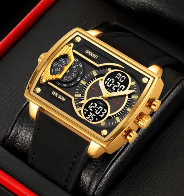 Skmei Men’s Leather Strap Watch - Image 4