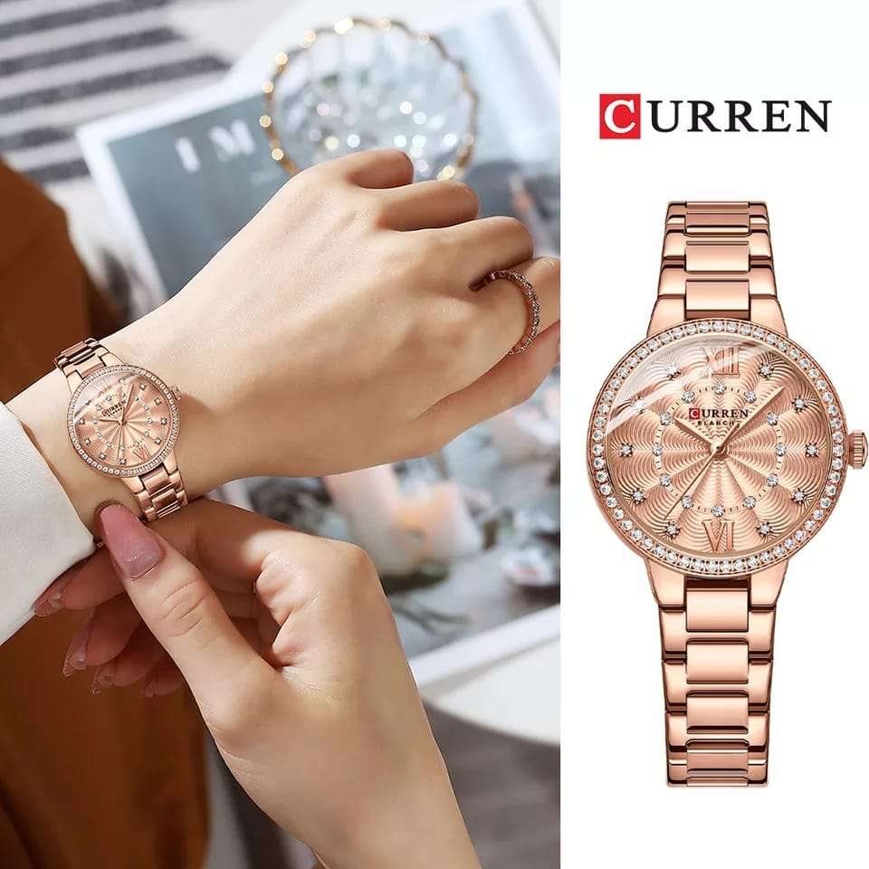 Curren Womens Rhinestone Stainless Steel Watch